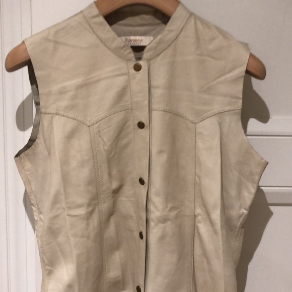 Leather snap button vest/ top - Picture 3 of 5